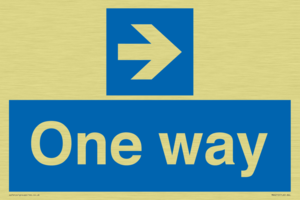One way with right directional arrow